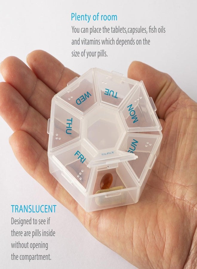 Deke Home - Medicine Pill Organizer with Braille Labeling (2 Pack), 14 Day Pill Boxes, Clear Lids, 2 Week Pill Organizer, Weekly Organizer for Medication Management, Compact, Easy Viewing - Image 5